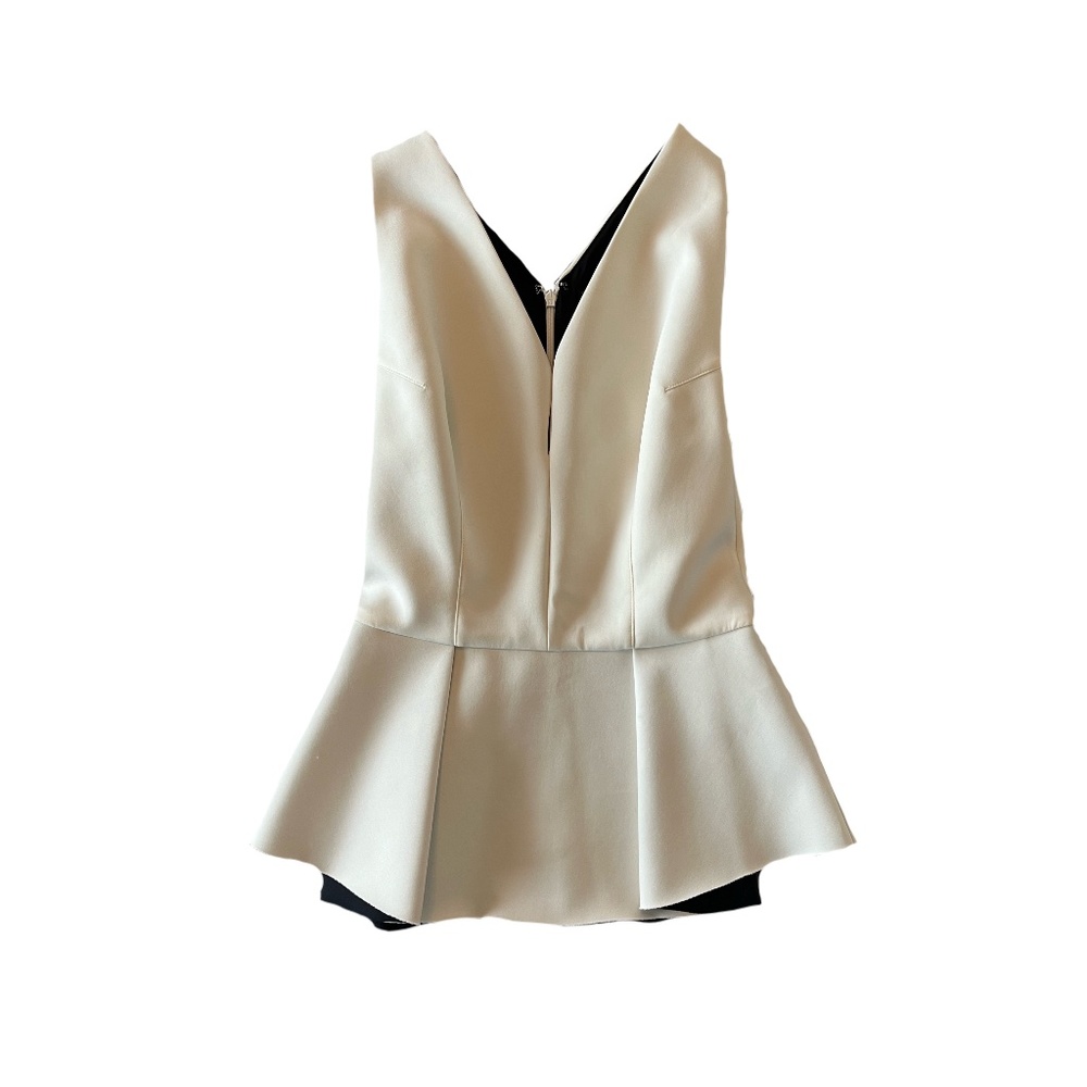 Robert Rodriguez V Neck Peplum Blouse in White Sz 6